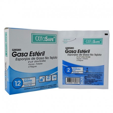 Gasa tejida esteril – presentación caja.