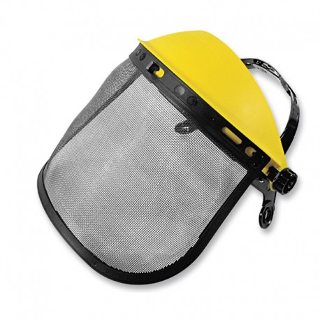 Careta de protección facial con malla metálica y refuerzo importada.