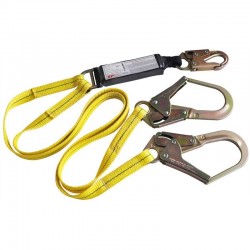 Eslinga plana de doble terminal tipo Y, paquete absorbedor de energía, dos ganchos Xp Safety