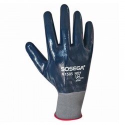 Guantes en algodón recubierto en nitrilo N1505 Sosega.