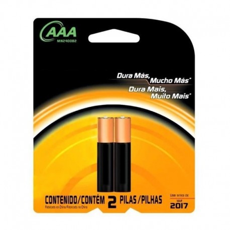 Baterías o pilas AAA por par, producto importado.