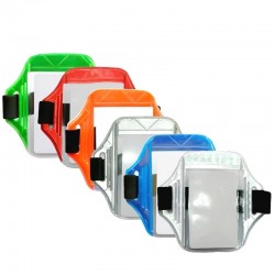 Brazalete porta carnet reflectivo – vertical, Health Solutions.