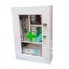 Botiquín gabinete metálico primeros auxilios, incluye dotación completa con puerta de vidrio, Health Solutions.