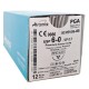 Aguja con hilo seda, 6/0, 1/2 circle 16 mm, caja por 12 uds.