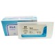 Aguja con hilo seda, 3/0, 1/2 circle 20 mm, caja por 12 uds.