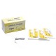 Aguja con hilo Catgut absorbible natural 18 mm, 1/2 circle 4, 75 cm, cortante.