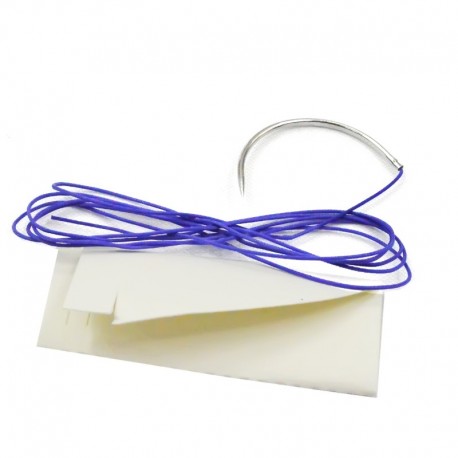 Aguja con hilo Catgut absorbible natural 38 mm, 1/2 circle, 75 cm, redonda.