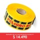 Cinta amarilla peligro - no pase, 500 mts. Producto nacional.