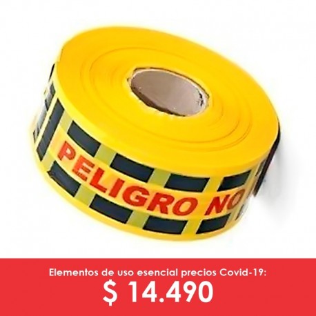 Cinta amarilla peligro - no pase, 500 mts. Producto nacional.