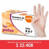 Guantes en vinilo talla S, M y L, caja por 100 unidades, transparente, producto importado.