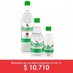 Alcohol por 1000 ml, frasco plástico unidad, Invima.