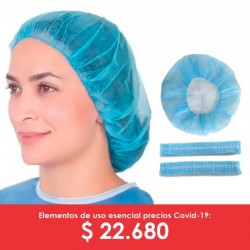 Gorro desechable plizado – oruga por 100 unidades, Health Solutions.