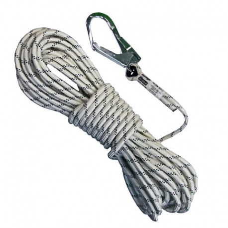 Línea de trabajo en cuerda estática 7/16 o 11 mm x 90mts con gancho estructurero.