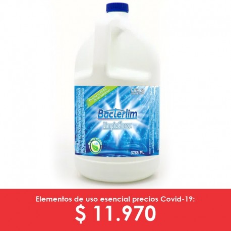 Blanqueador desinfectante clorado de 3785 ml, Bacterlim.