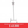 Soporte dispensador metálico de pedal con válvula. Producto nacional.