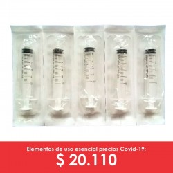 Jeringa de 5 ml, paquete 100 unidades blister, Invima Producto importado.