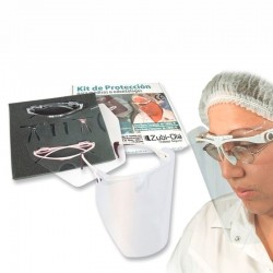 Tipo careta, kit protección médicos u odontólogos, producto importado.