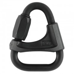 Maillon delta triangular negro en acero, 25 kn, 8mm, Petzl.