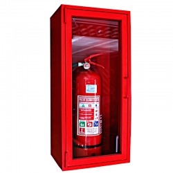 Gabinete metálico para extintor de 20 libras, producto nacional.