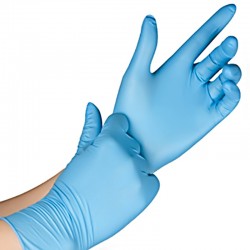 Guantes en nitrilo color azul x 50 pares, Sosega.