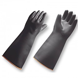 Guantes caucho negro, reverso naranja, Producto importado.