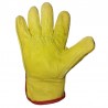 Guantes en vaqueta, tipo ingeniero sencillo con refuerzo, Producto nacional.