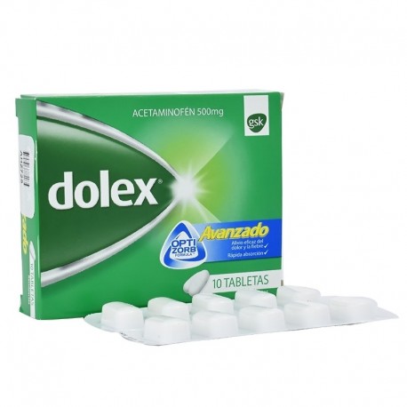 Dolex por 10 tabletas, 500 mg.