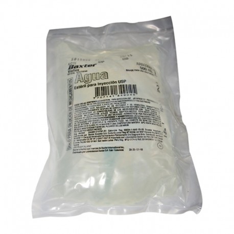 Agua destilada - bolsa 500 ml.