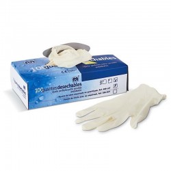 Guantes en latex caja por 100 unidades (50 pares). Producto importado.